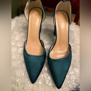 *Host Pick* Teal High Heel Satin Shoes